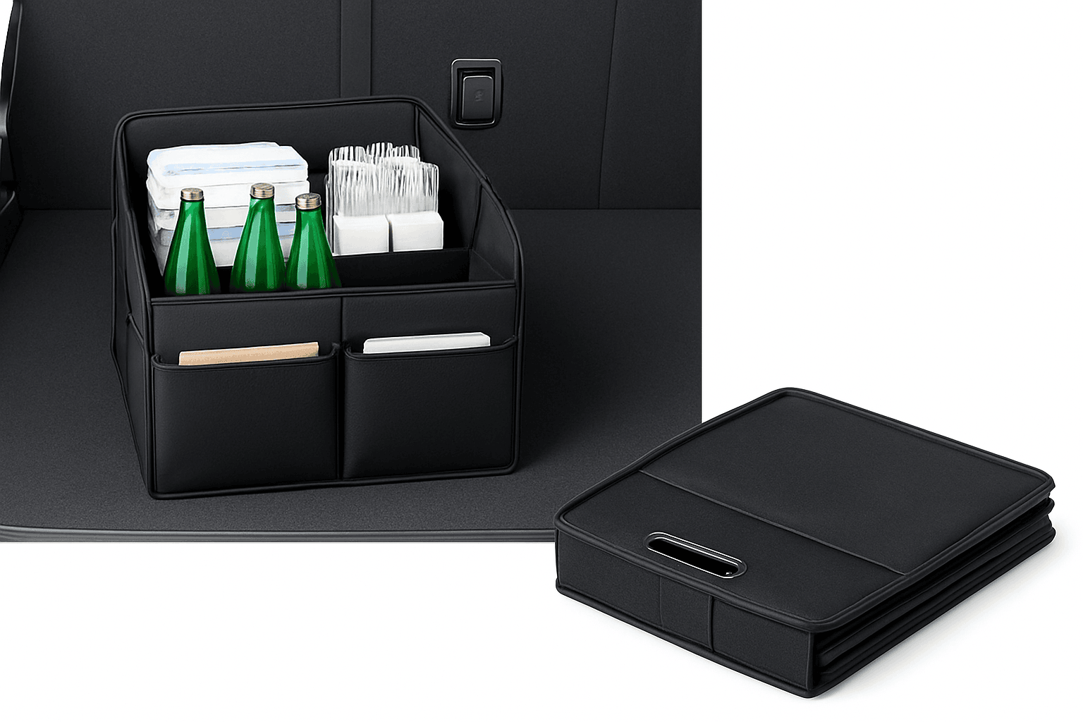 Foldable Car Trunk Organizer with 6 Pockets, 22.5L-1pc
