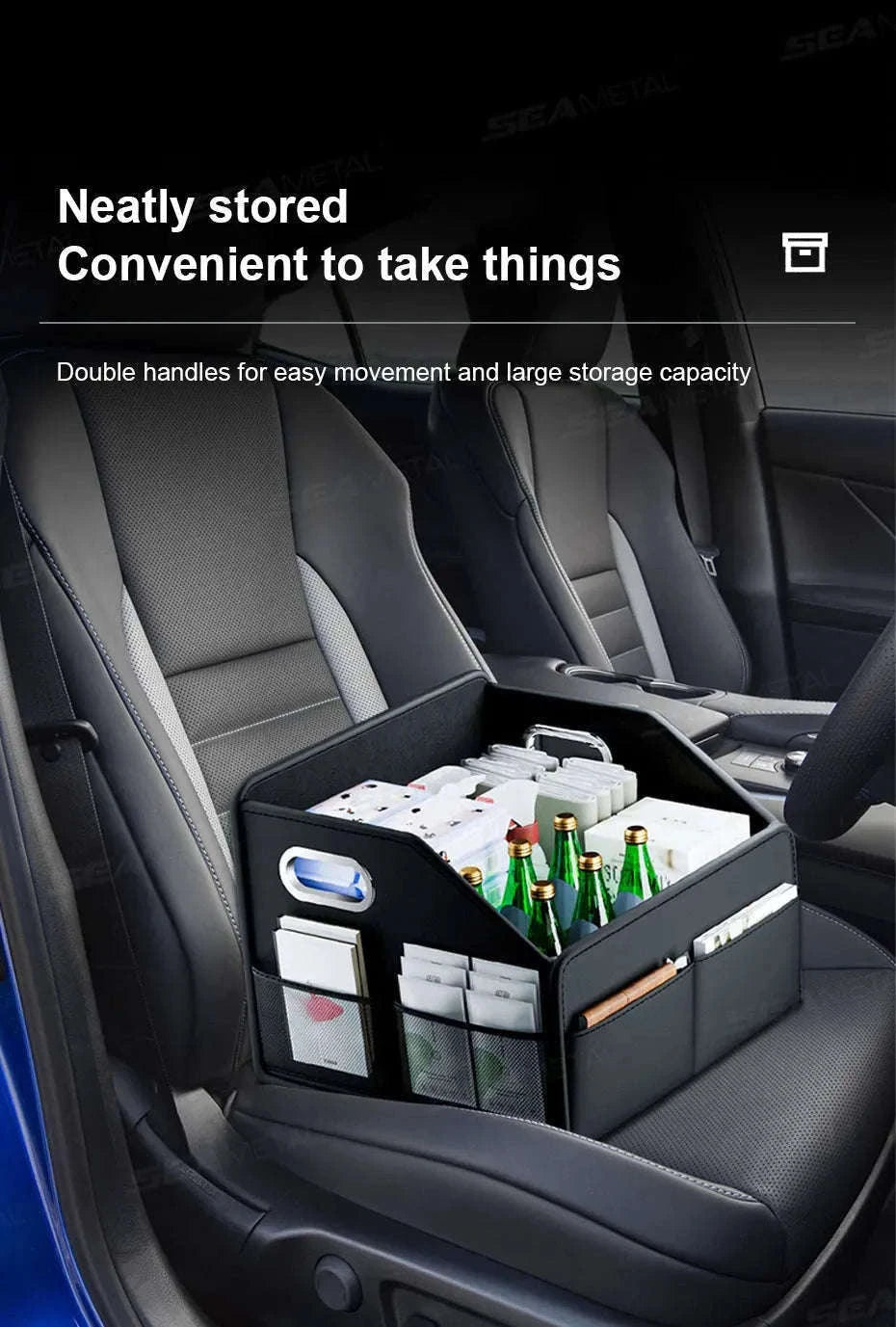 Foldable Car Trunk Organizer with 6 Pockets, 22.5L-1pc