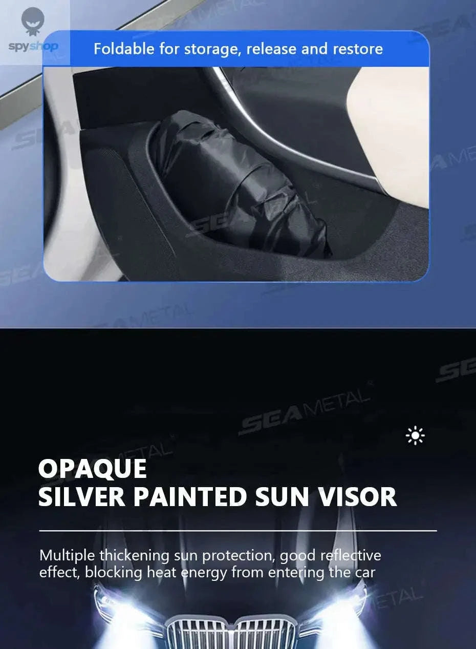 Foldable Car Windshield Sun Shade – Heat-Reducing, UV-Blocking, Easy-Fold Design-Size S