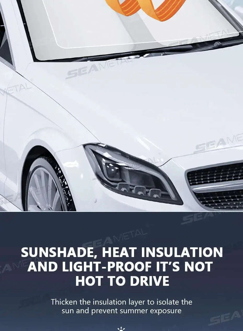 Foldable Car Windshield Sun Shade – Heat-Reducing, UV-Blocking, Easy-Fold Design-Size S