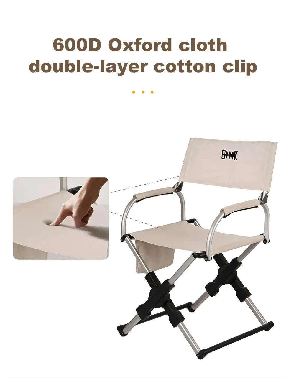 Foldable Director’s Chair for Camping, Beach and Fishing-Beige