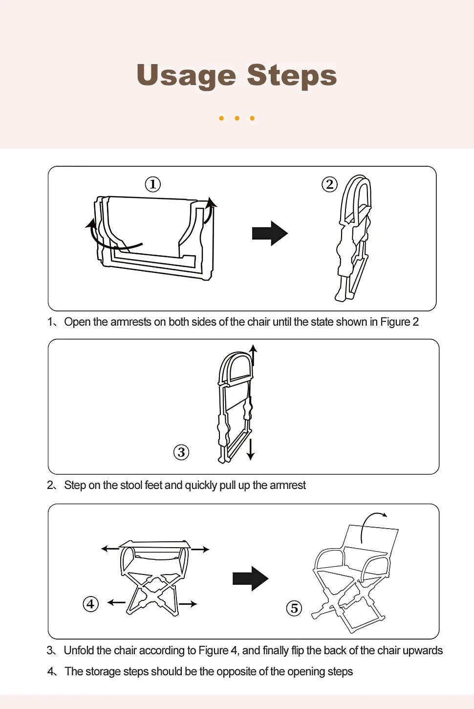 Foldable Director’s Chair for Camping, Beach and Fishing-Beige
