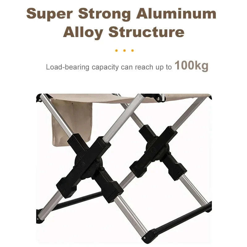 Foldable Director’s Chair for Camping, Beach and Fishing-Beige