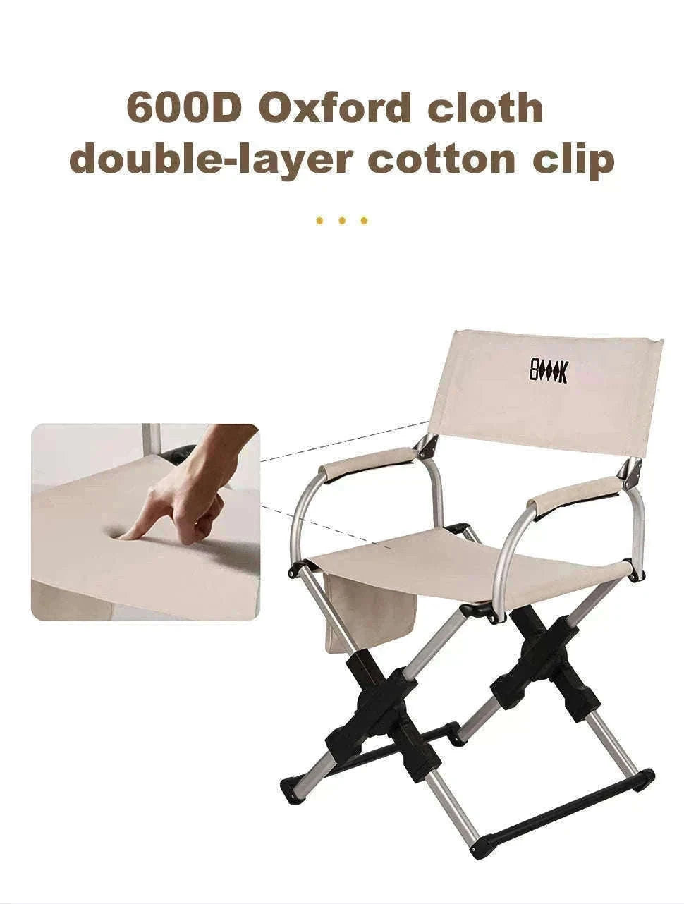 Foldable Director’s Chair for Camping, Beach and Fishing-Beige