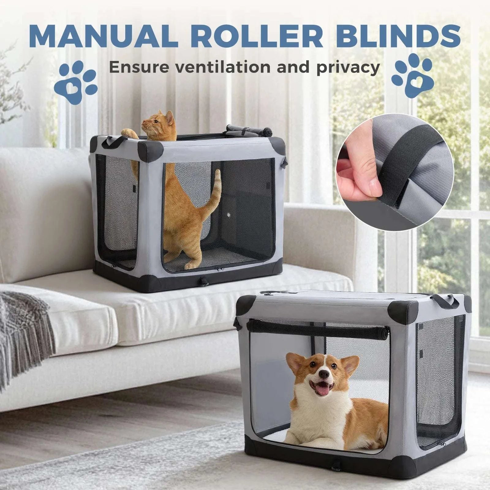 Foldable Dog Playpen with Door for Indoor & Outdoor Use-black / 24IN / United States