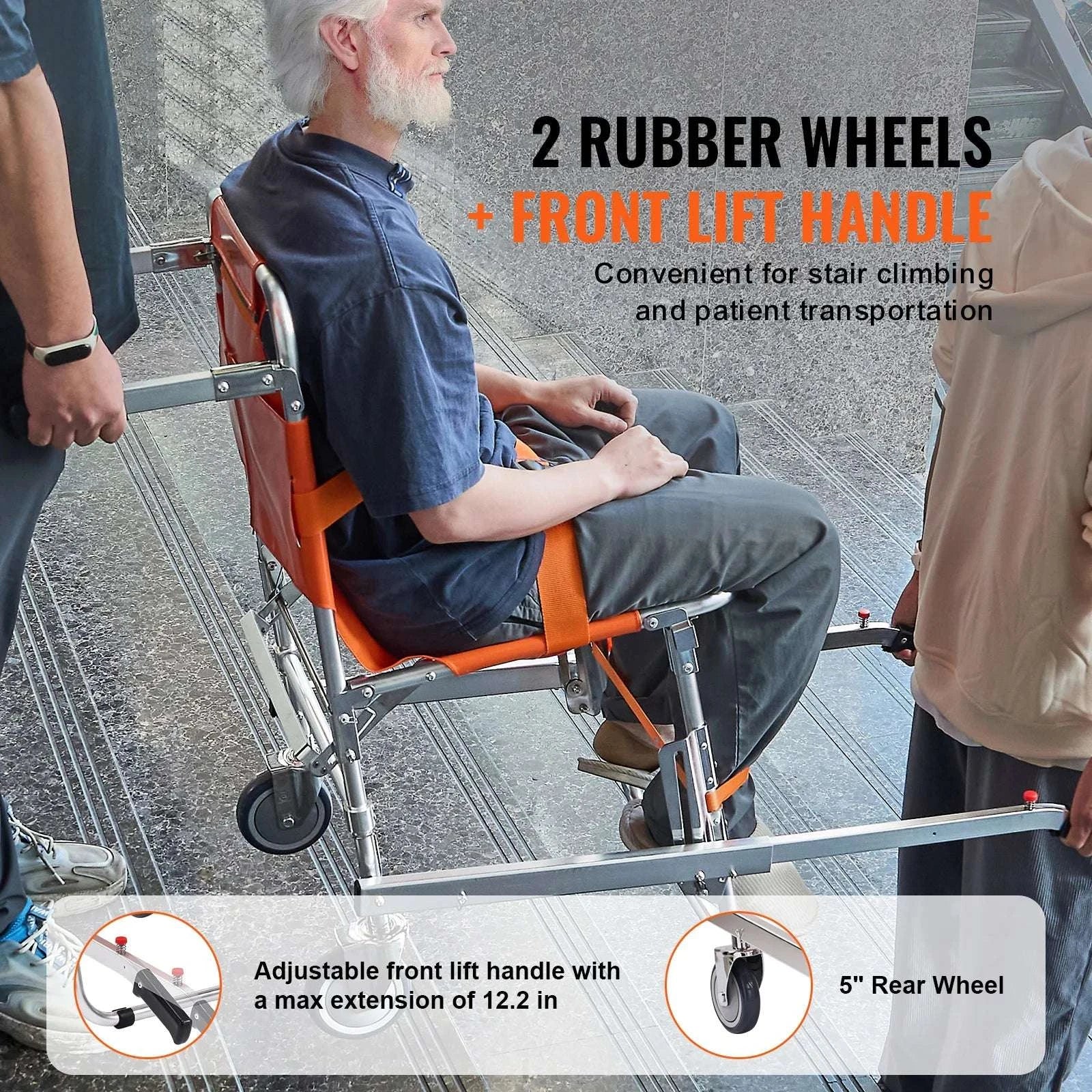 Foldable EMS Stair Climbing Chair 350lbs Evacuation Wheelchair-350 lbs / UNITED KINGDOM