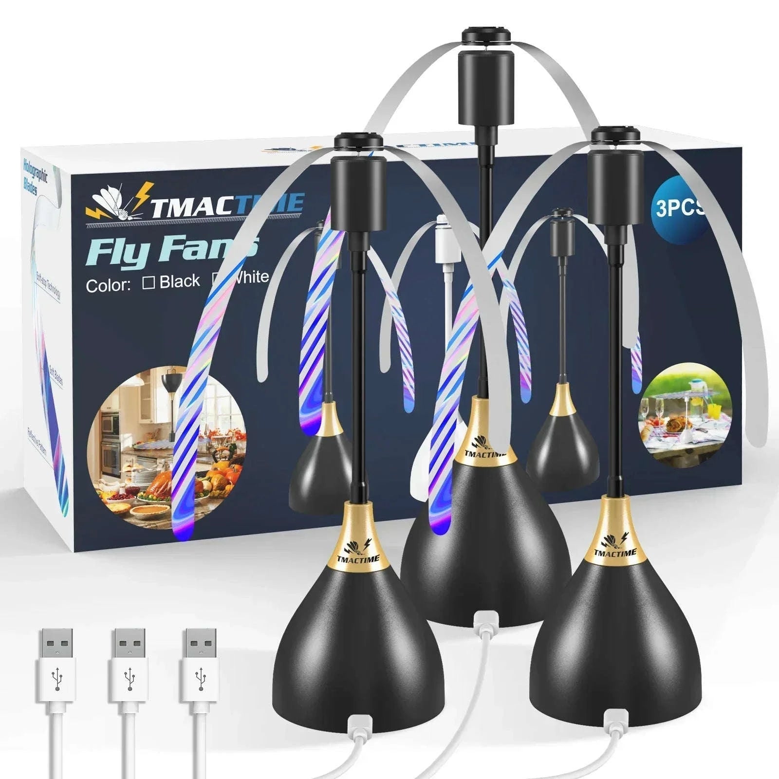 Foldable Fly Repellent Fan Set for Table-B-2 Flowerpot