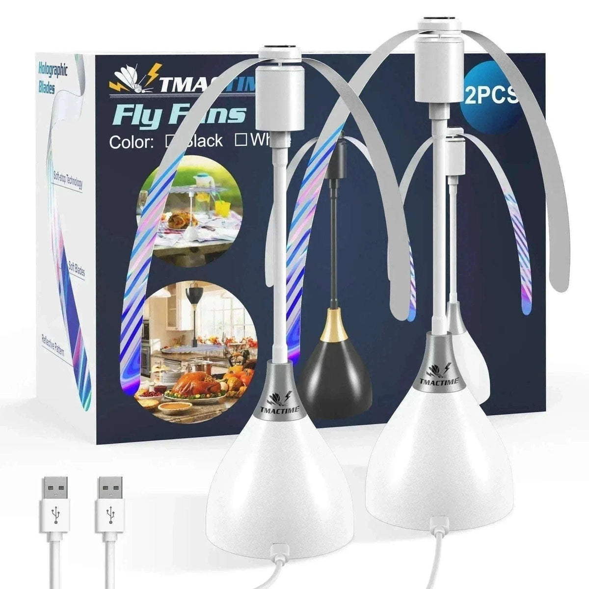 Foldable Fly Repellent Fan Set for Tables and Meals-B-2 Flowerpot