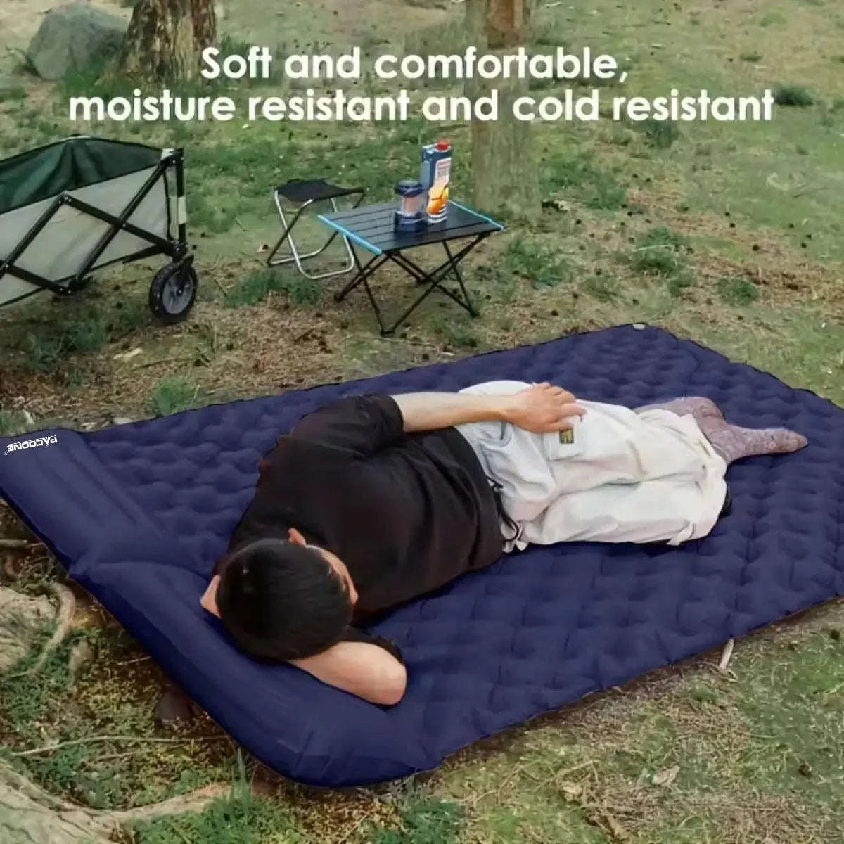 Foldable Inflatable Mattress for Camping and Indoor Sleeping-Army green / United States