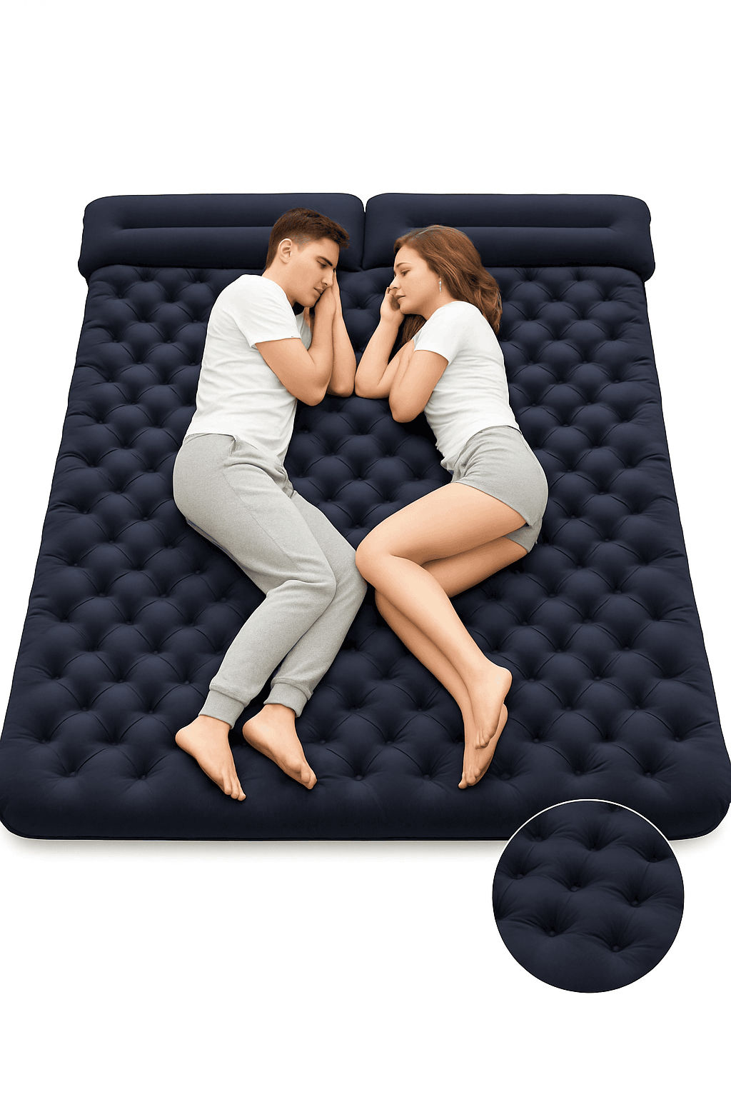 Foldable Inflatable Mattress for Camping and Indoor Sleeping-Army green / United States