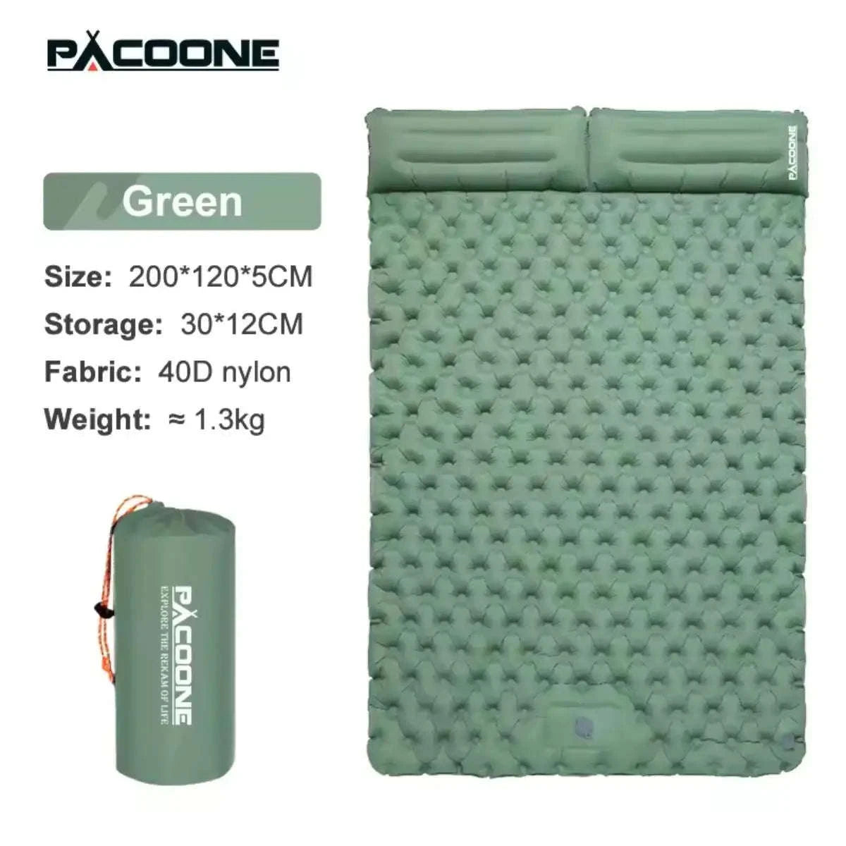 Foldable Inflatable Mattress for Camping and Indoor Sleeping-Army green / United States