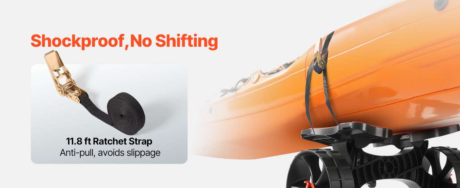 Foldable Kayak Cart with 10" Solid Tires & 300 lb Capacity-300 lbs / United States