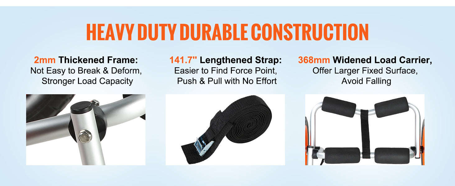 Foldable Kayak Cart with All‑Terrain Tires-250lbs / Poland