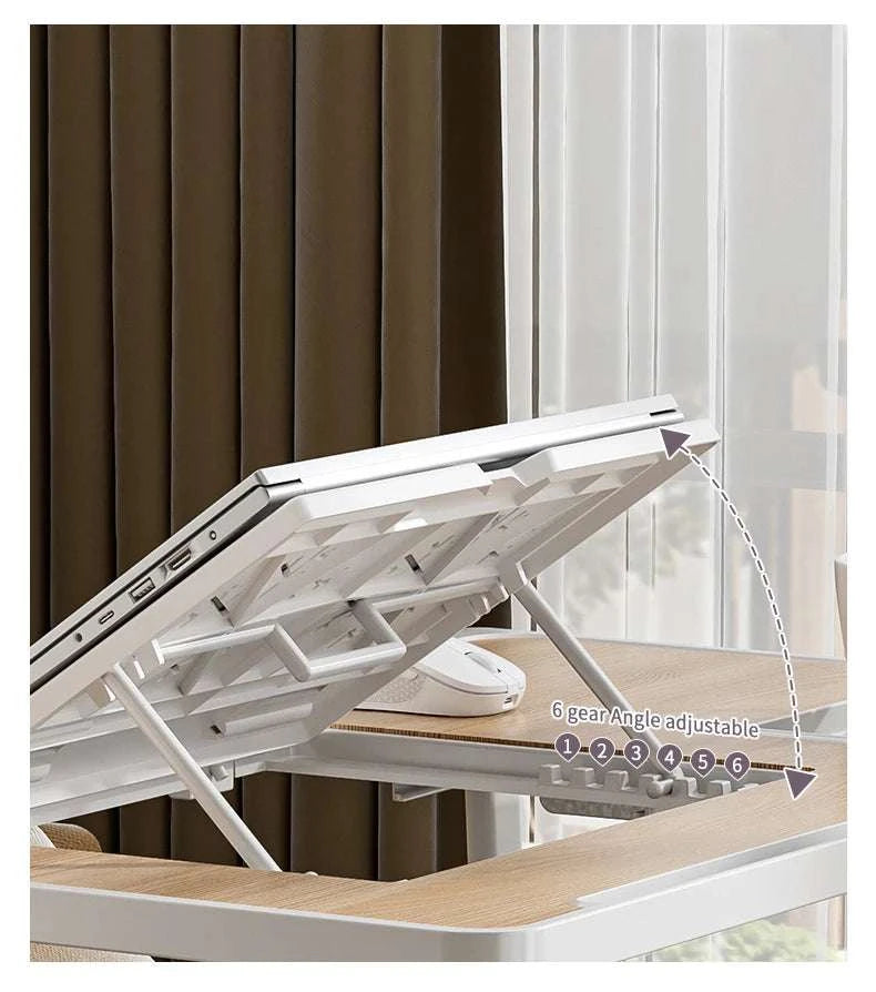 Foldable Laptop Desk with Drawers – Adjustable Reading & Bed Tray-TQUC4060PK / United States