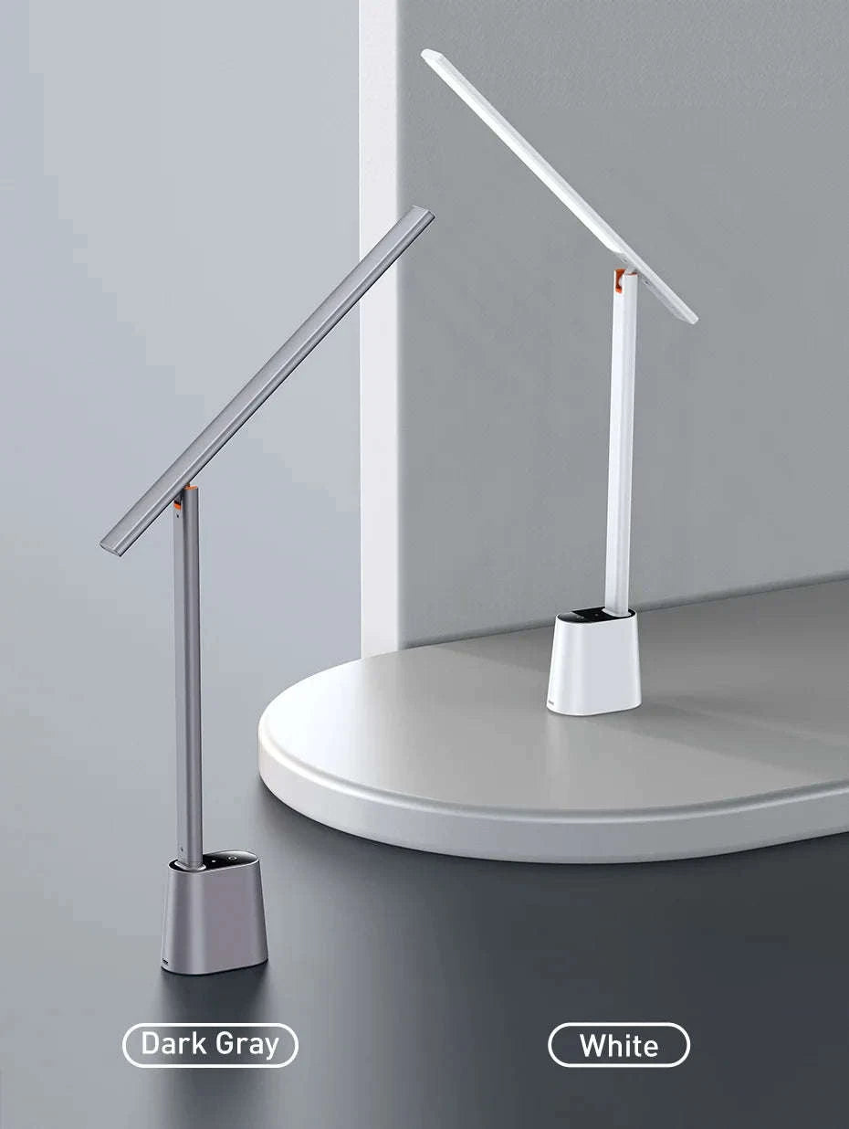 Foldable LED Desk Lamp with Auto Dimming & Eye-Care Light-White No Adapt / WHITE / L|0-5W