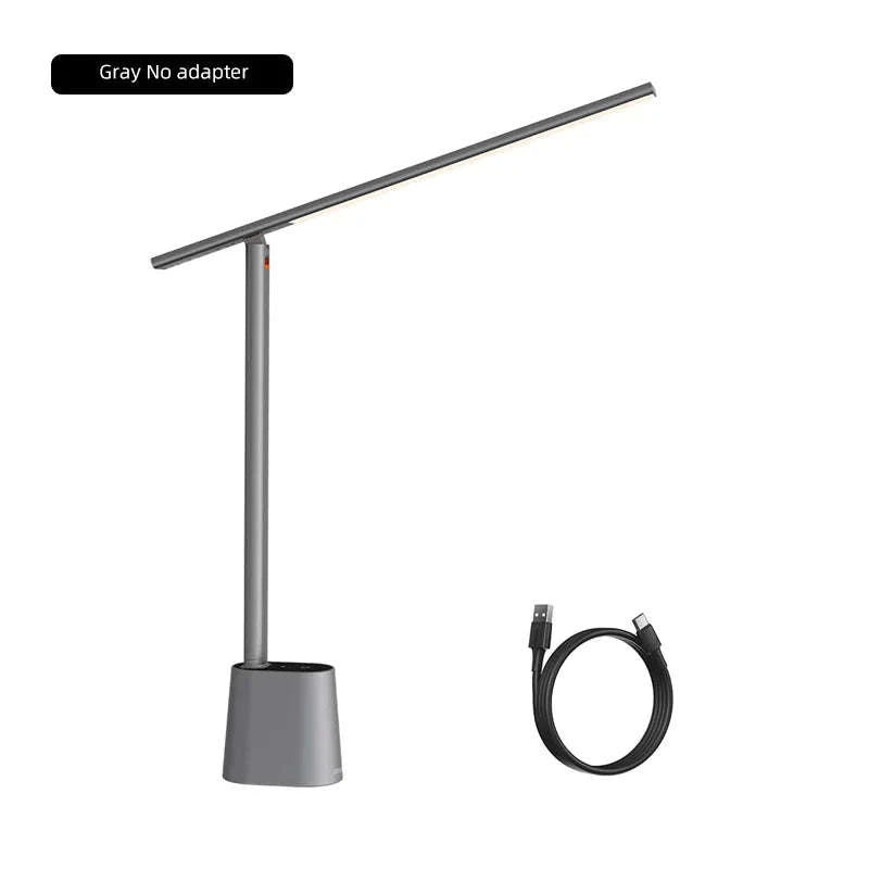 Foldable LED Desk Lamp with Auto Dimming & Eye-Care Light-White No Adapt / WHITE / L|0-5W