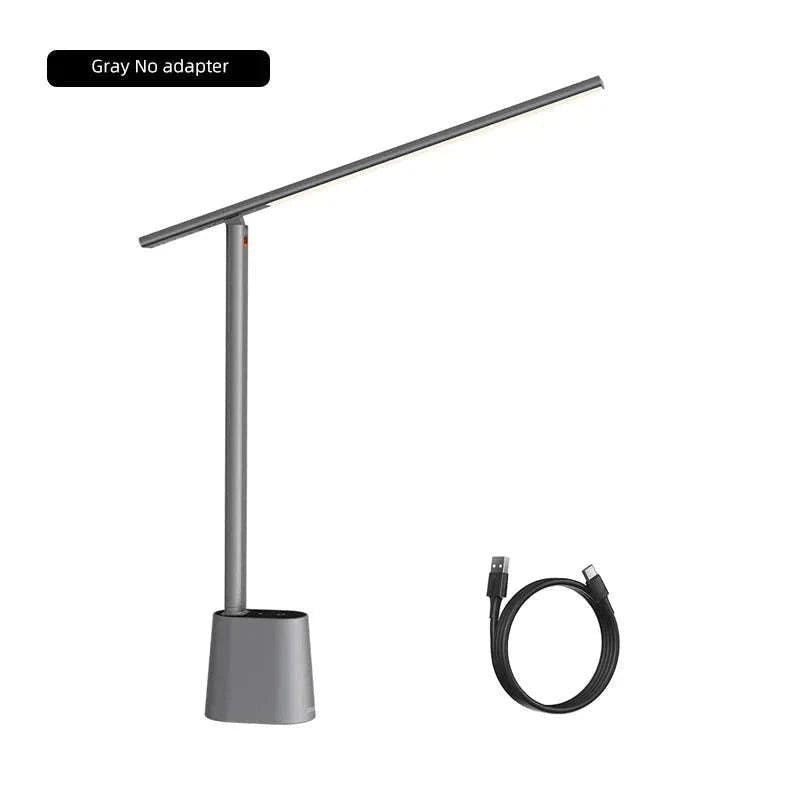 Foldable LED Desk Lamp with Auto Dimming & Eye-Care Light-White No Adapt / WHITE / L|0-5W