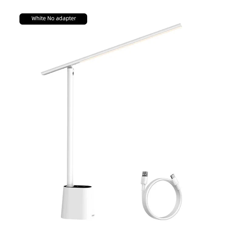 Foldable LED Desk Lamp with Auto Dimming & Eye-Care Light-White No Adapt / WHITE / L|0-5W