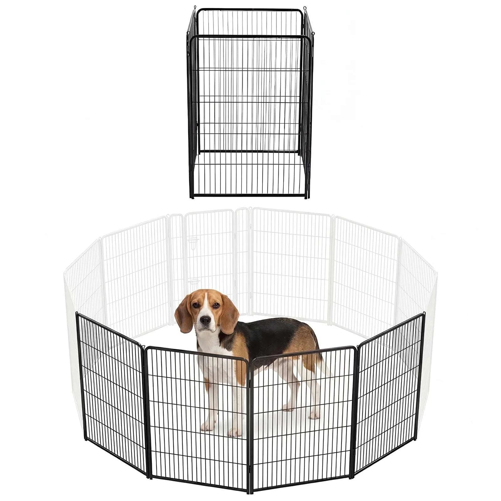 Foldable Metal Dog Playpen with Door for Indoor Outdoor Use-24 Inch / United States
