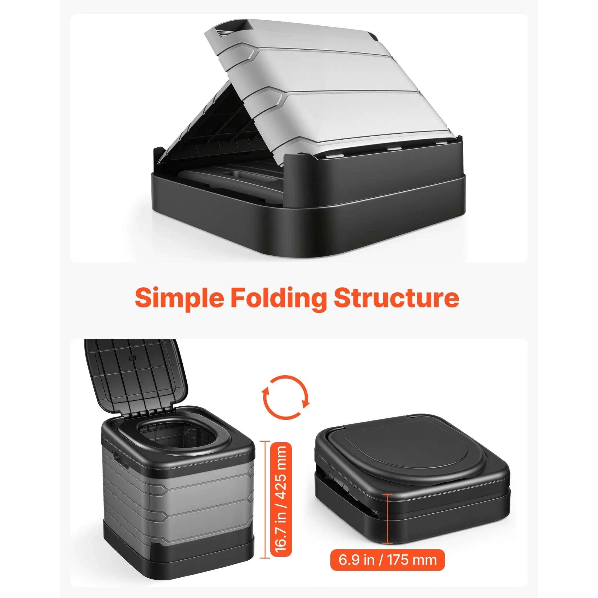 Foldable Portable Camping Toilet with Carry Bag & 330 lb Capacity-Load 330 lbs / United States