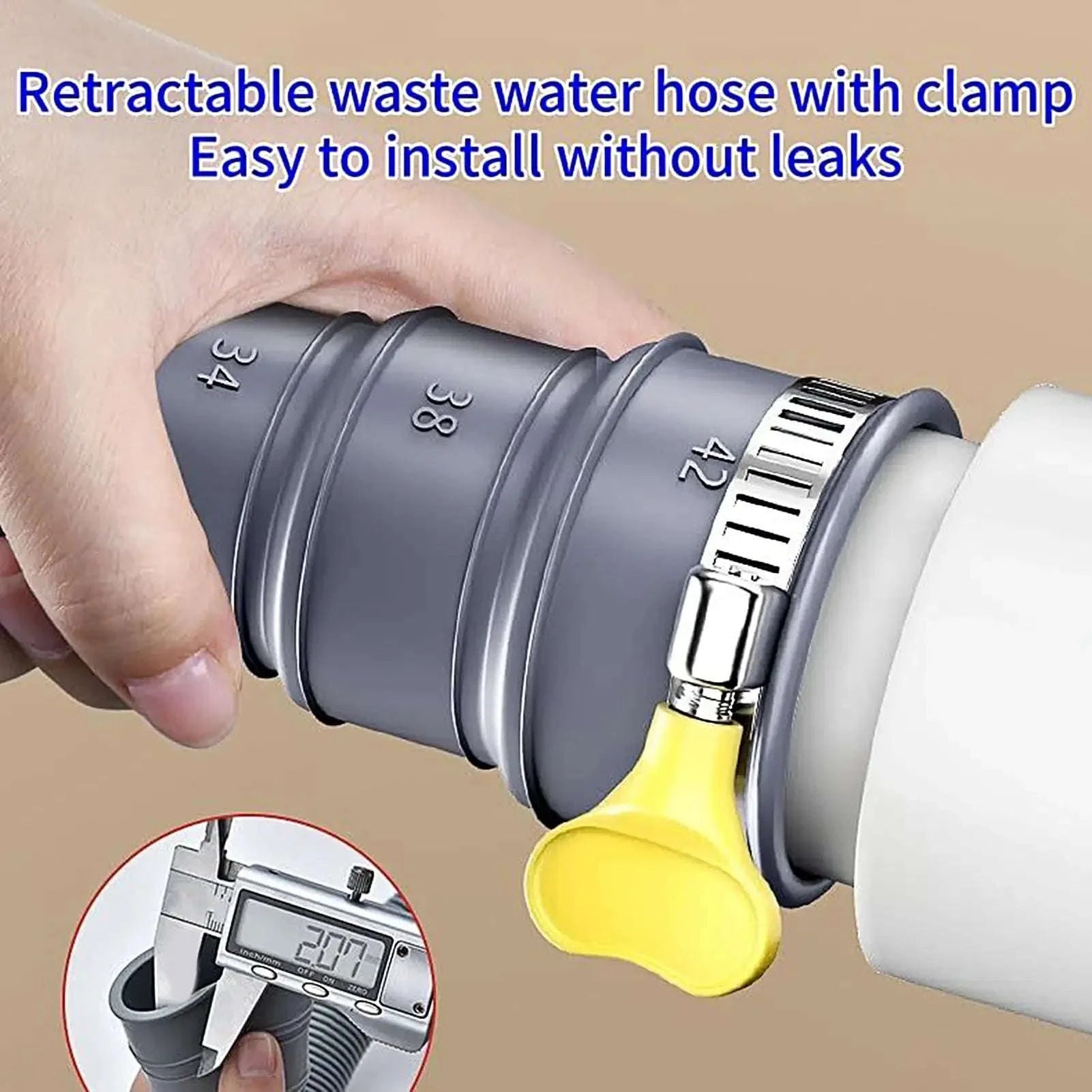 Foldable RV Sewer Hose 3m/5m Leakproof Kit-5 meters / China Mainland