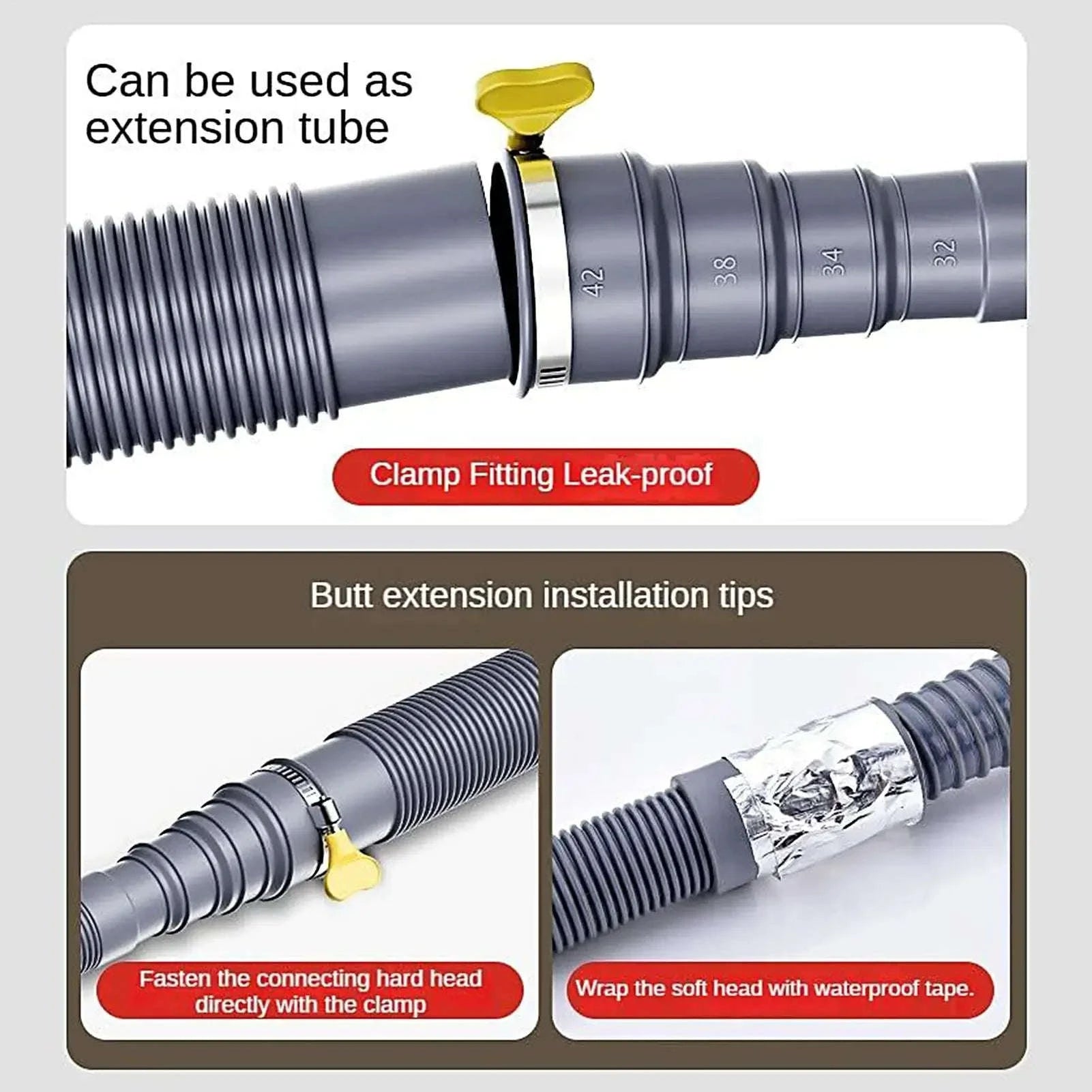 Foldable RV Sewer Hose 3m/5m Leakproof Kit-5 meters / China Mainland