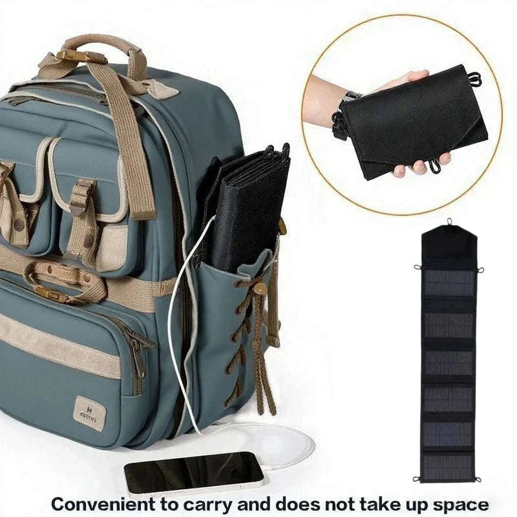 Foldable Solar Charger Panel 5V USB Waterproof Portable Charger for Phone and Power Bank-4 Fold Camouflage