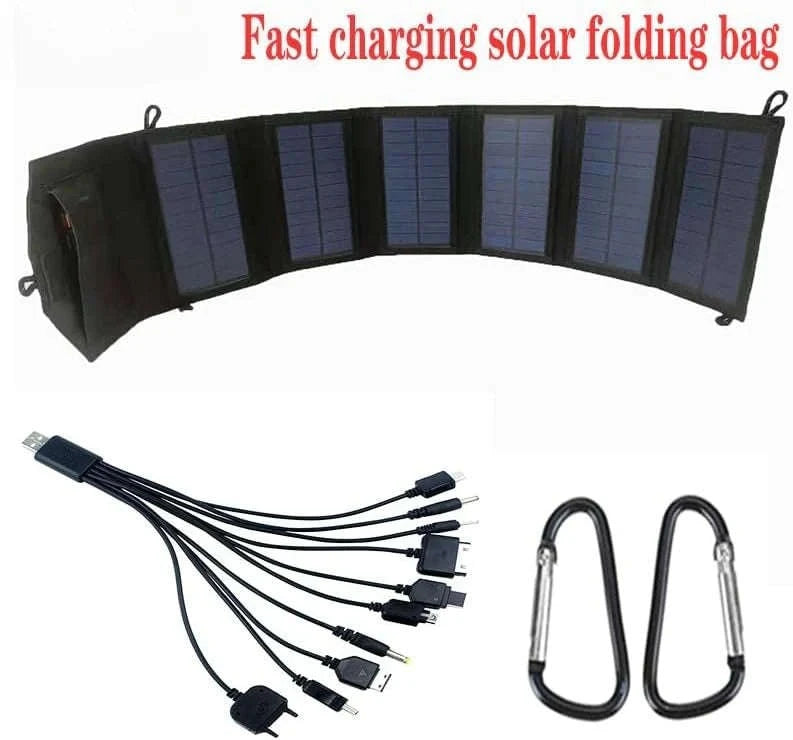 Foldable Solar Charger Panel 5V USB Waterproof Portable Charger for Phone and Power Bank-4 Fold Camouflage