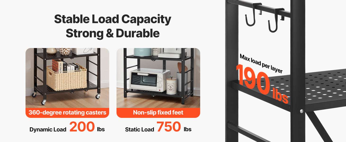 Foldable Storage Shelf with Wheels Heavy Duty Multi-Tier Organizer-4 Tire 13x28x54in / CZECH REPUBLIC
