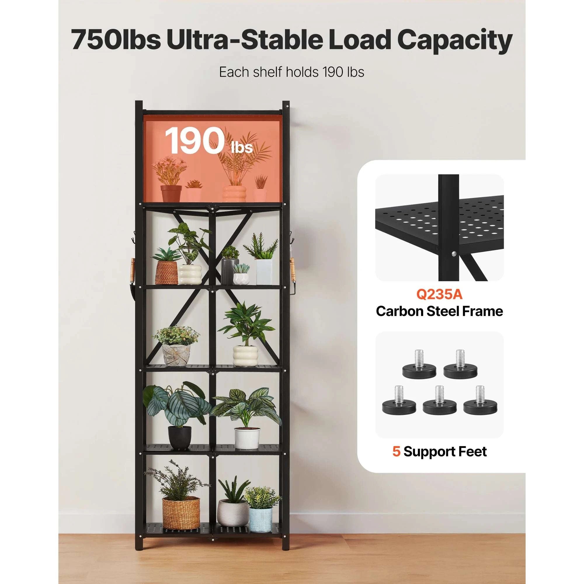Foldable Storage Shelf with Wheels Heavy Duty Multi-Tier Organizer-4 Tire 13x28x54in / CZECH REPUBLIC
