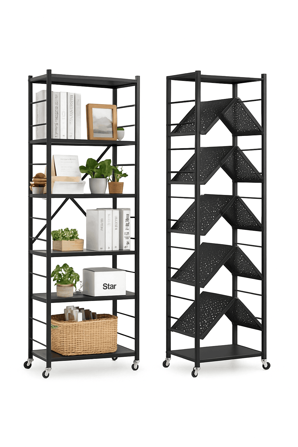 Foldable Storage Shelf with Wheels Heavy Duty Multi-Tier Organizer-4 Tire 13x28x54in / CZECH REPUBLIC