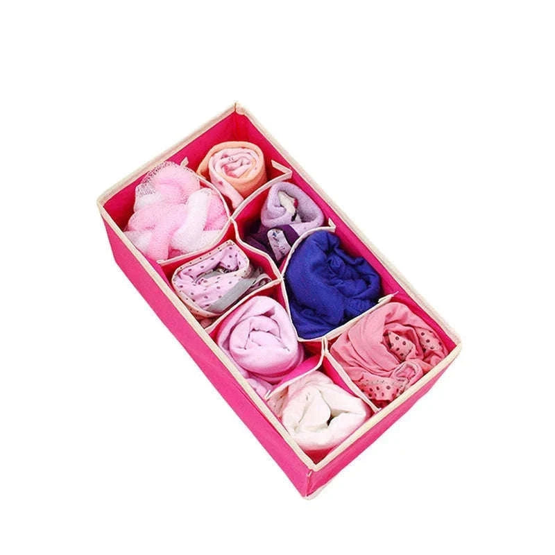 Foldable Underwear Organizer Storage Box for Neat Drawer Storage-Rose 4PCS