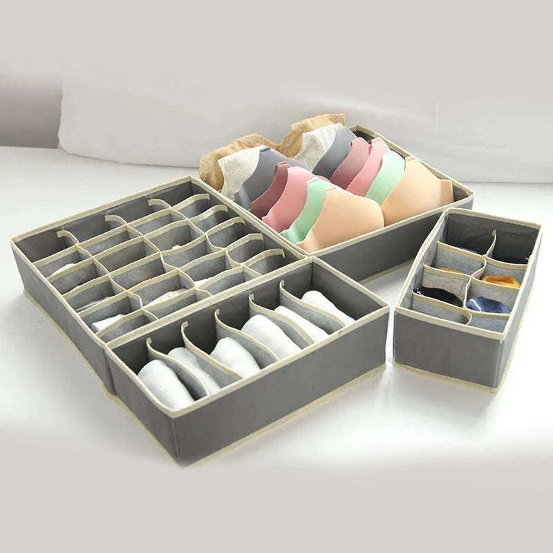 Foldable Underwear Organizer Storage Box for Neat Drawer Storage-Rose 4PCS