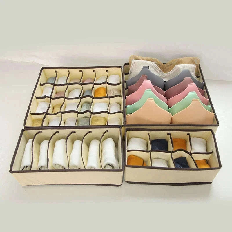 Foldable Underwear Organizer Storage Box for Neat Drawer Storage-Rose 4PCS