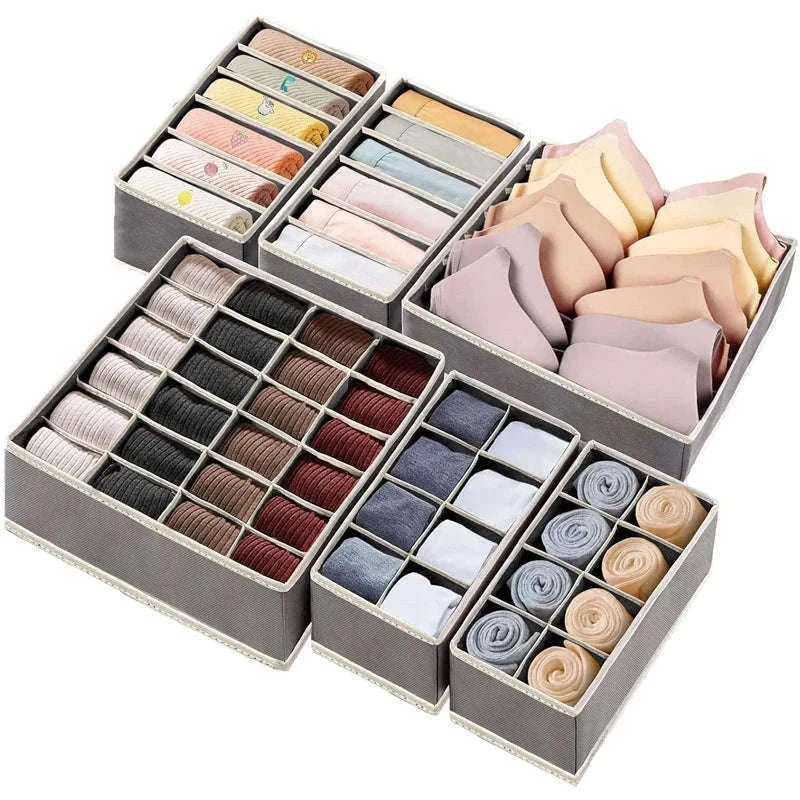 Foldable Underwear Organizer Storage Box for Neat Drawer Storage-Rose 4PCS