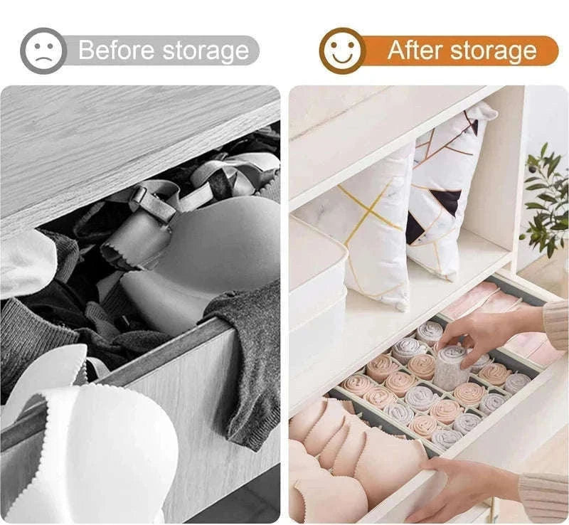 Foldable Underwear Organizer Storage Box for Neat Drawer Storage-Rose 4PCS