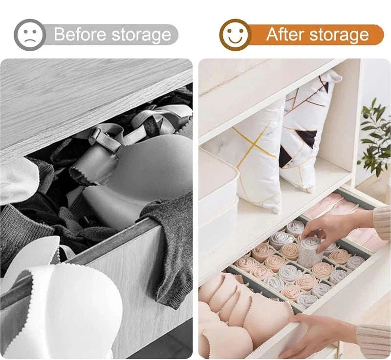 Foldable Underwear Organizer Storage Box-Rose 4PCS