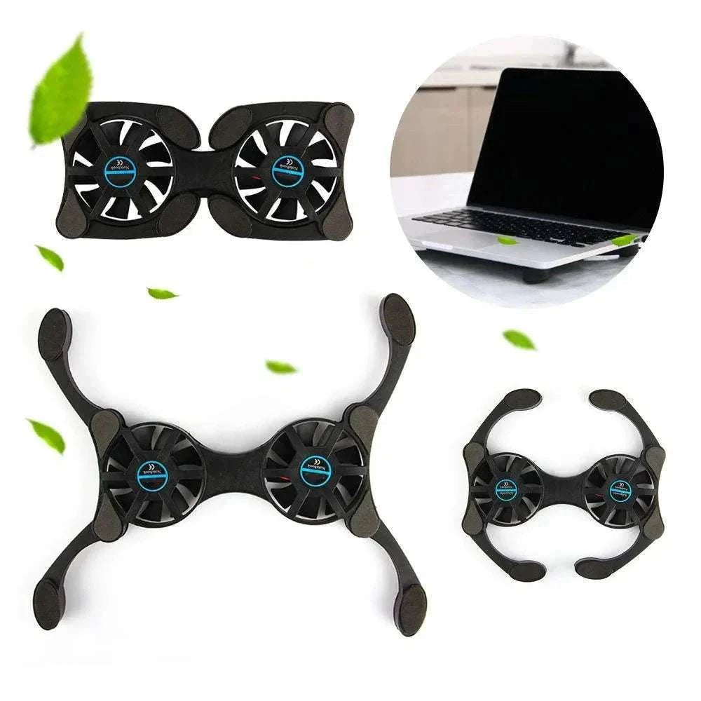 Foldable USB Laptop Cooling Pad with Dual Fans-Default Title