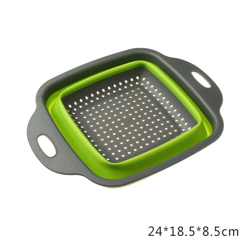 Foldable Vegetable Washing Basket-Large Green