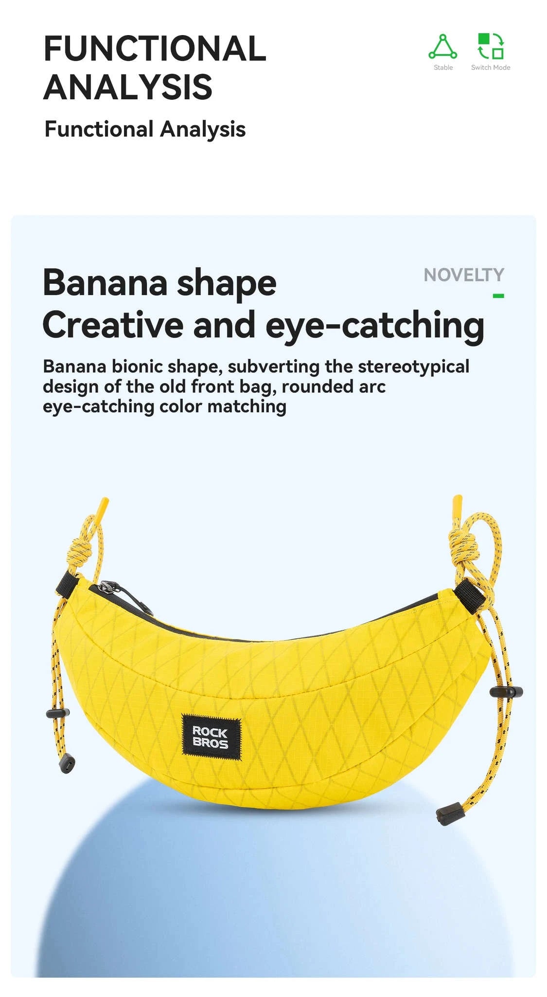 Foldable Waist Belt Bag Nylon Half Moon Travel & Cycling Bag-30110107001
