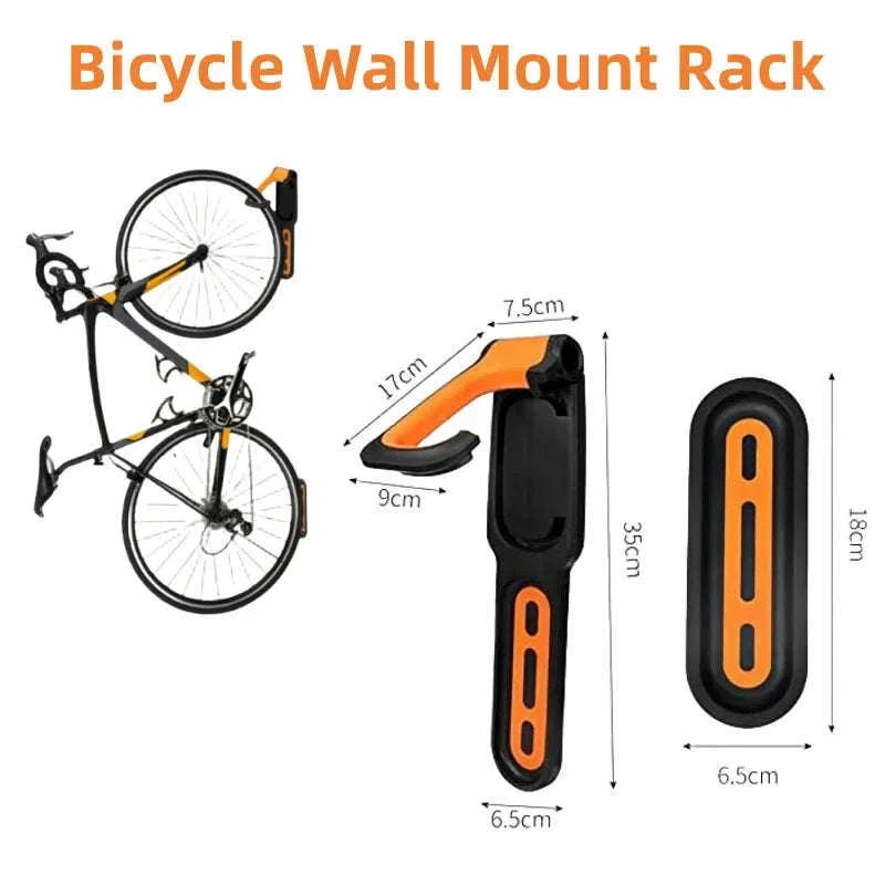 Foldable Wall Mount Bike Rack for Space-Saving Storage-Black and White