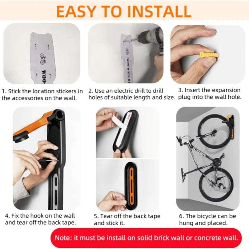 Foldable Wall Mount Bike Rack-Orange
