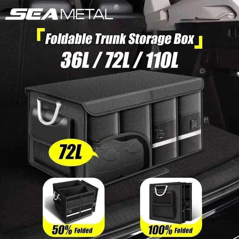 Foldable Waterproof Trunk Storage Box 110L Large Capacity Car Organizer-110L