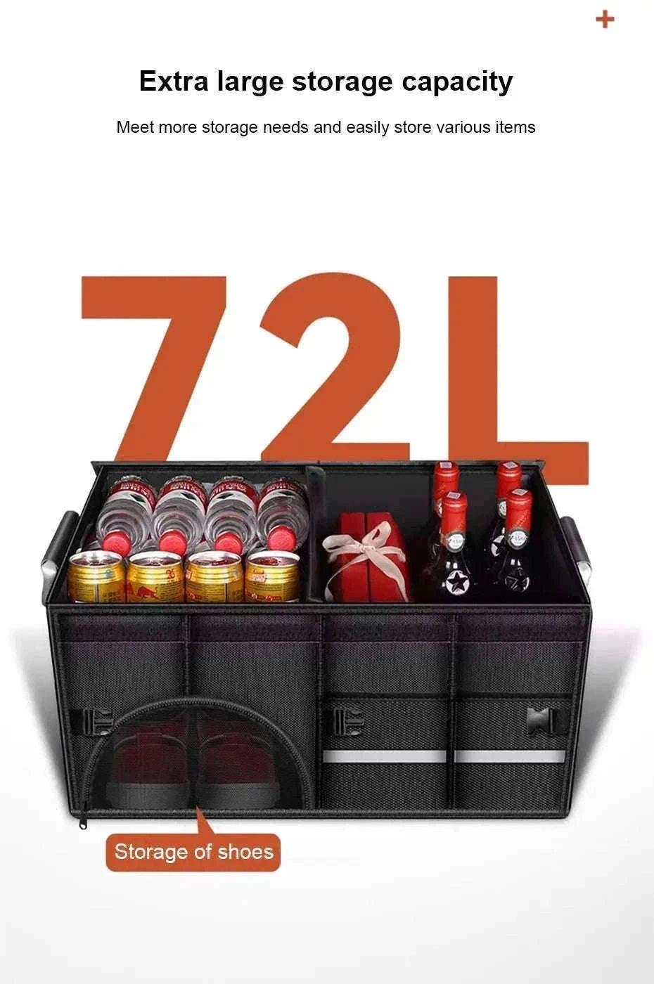 Foldable Waterproof Trunk Storage Box 110L Large Capacity Car Organizer-110L
