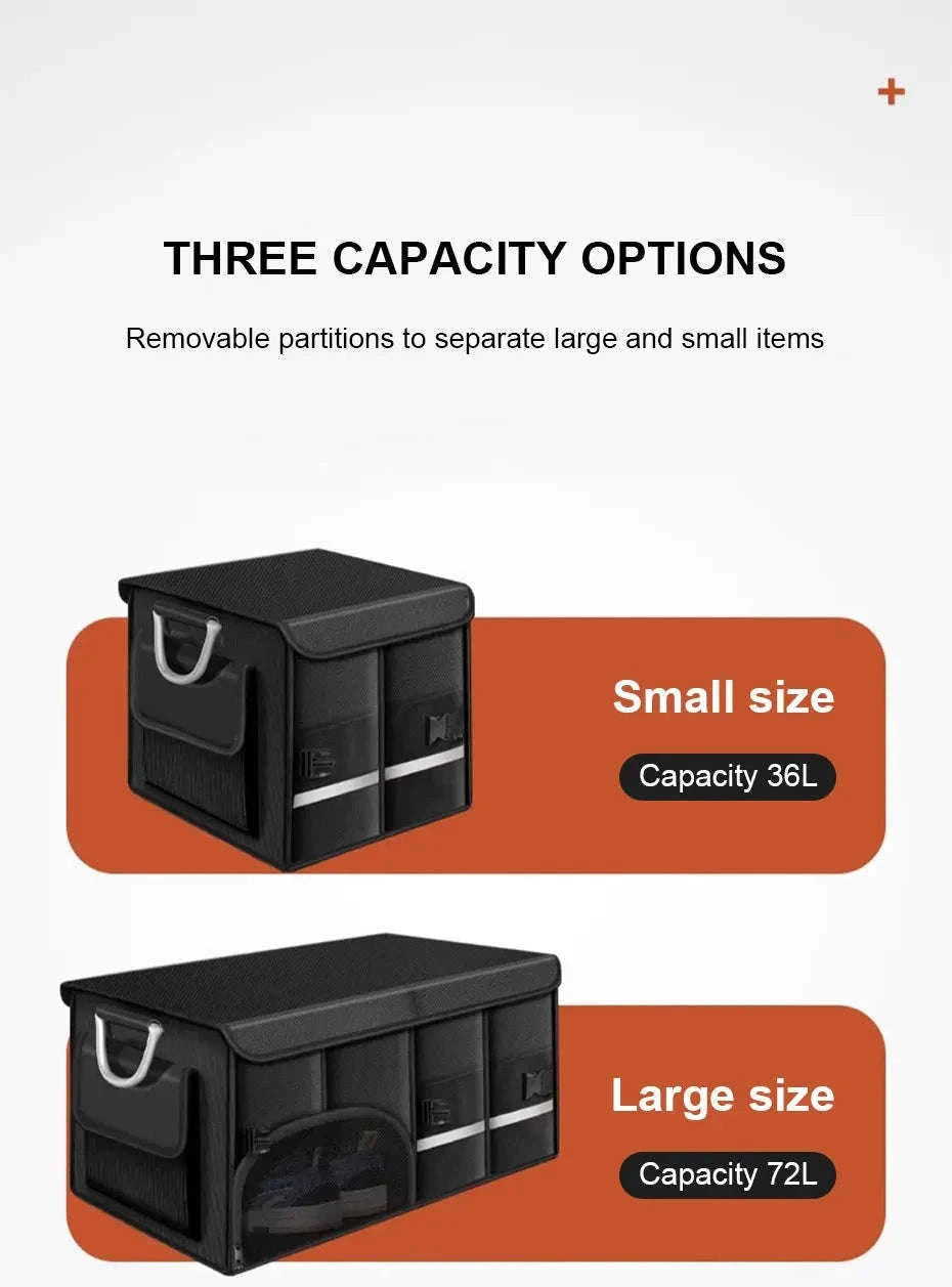 Foldable Waterproof Trunk Storage Box 110L Large-Capacity Car Organizer-72L