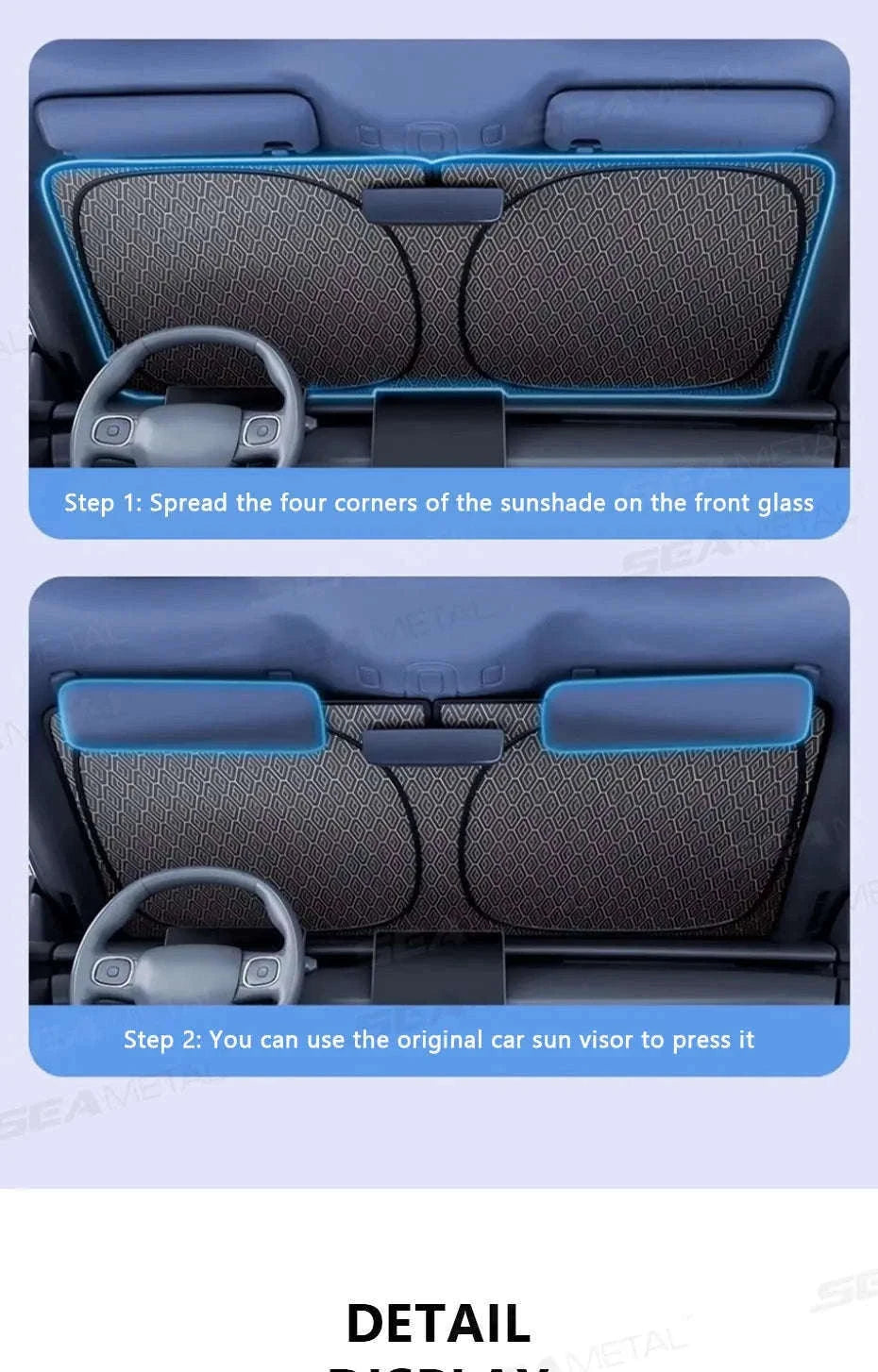 Foldable Windshield Sunshade Thick 5-Layer Sun Protection Cover Privacy Curtain Universal for Sedan SUV MPV-1 pc