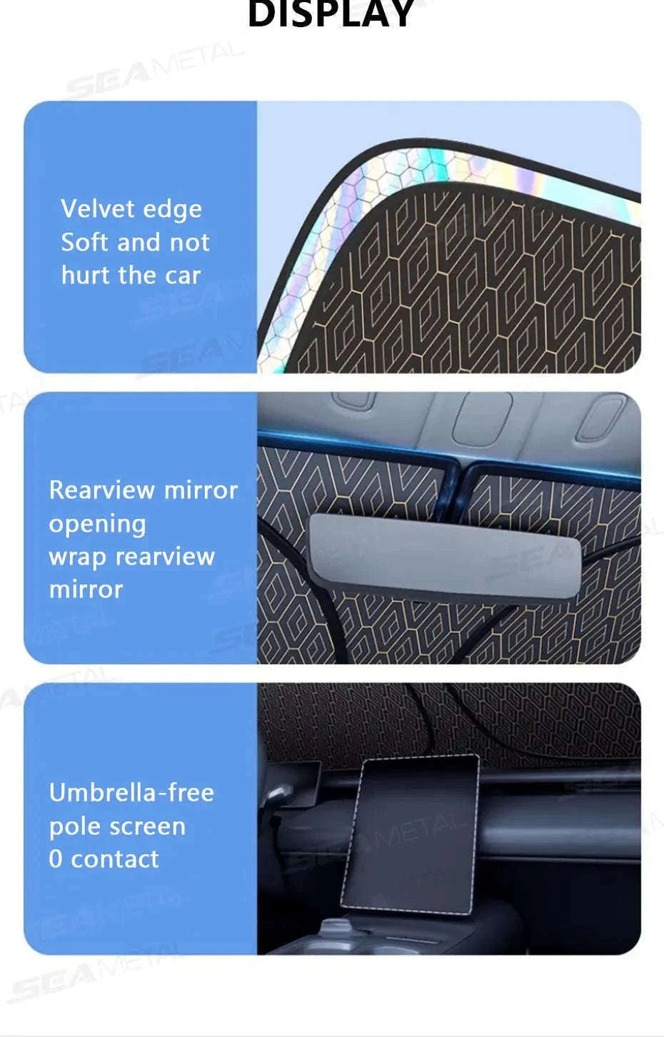 Foldable Windshield Sunshade Thick 5-Layer Sun Protection Cover Privacy Curtain Universal for Sedan SUV MPV-1 pc