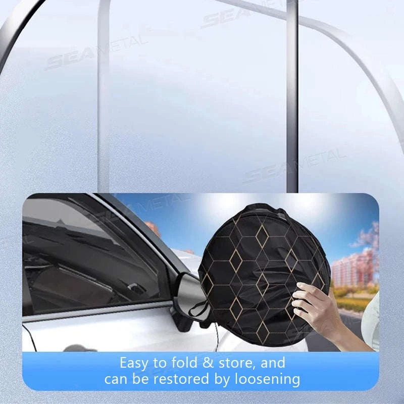 Foldable Windshield Sunshade Thick 5-Layer Sun Protection Cover Privacy Curtain Universal for Sedan SUV MPV-1 pc