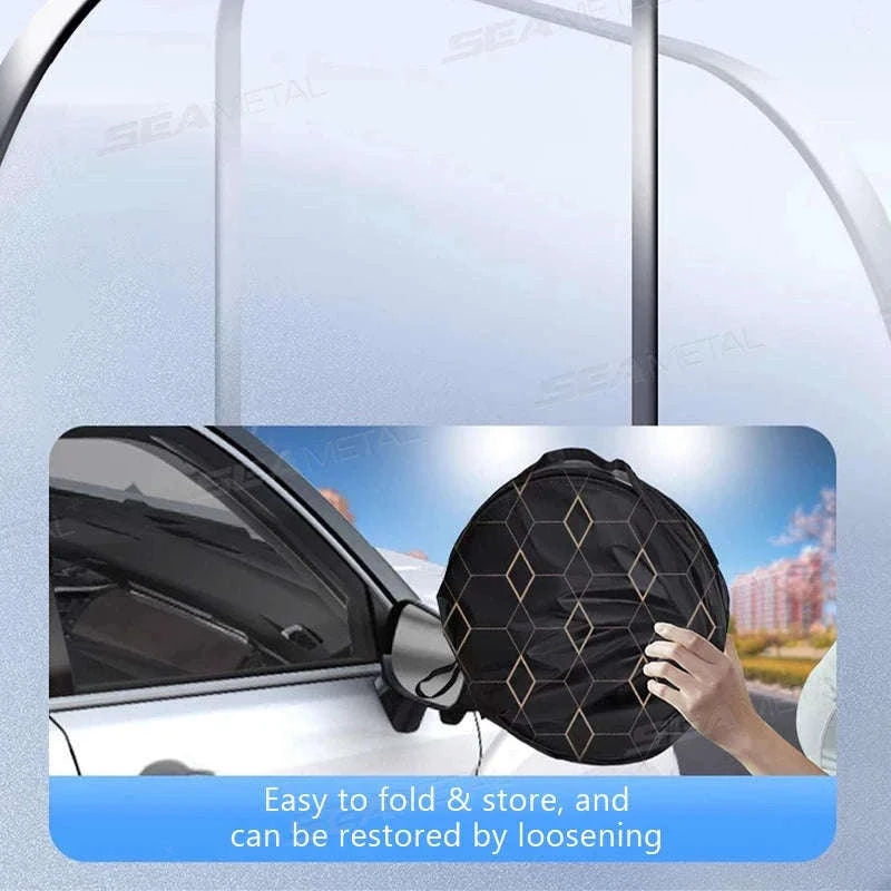 Foldable Windshield Sunshade Thick 5-Layer Sun Protection Cover Privacy Curtain Universal for Sedan SUV MPV-1 pc