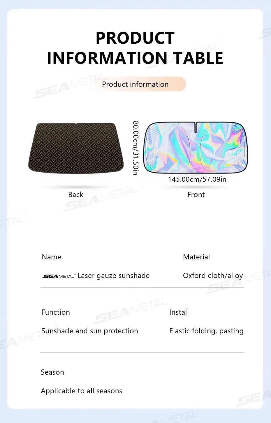 Foldable Windshield Sunshade Thick 5-Layer Sun Protection Cover Privacy Curtain Universal for Sedan SUV MPV-1 pc